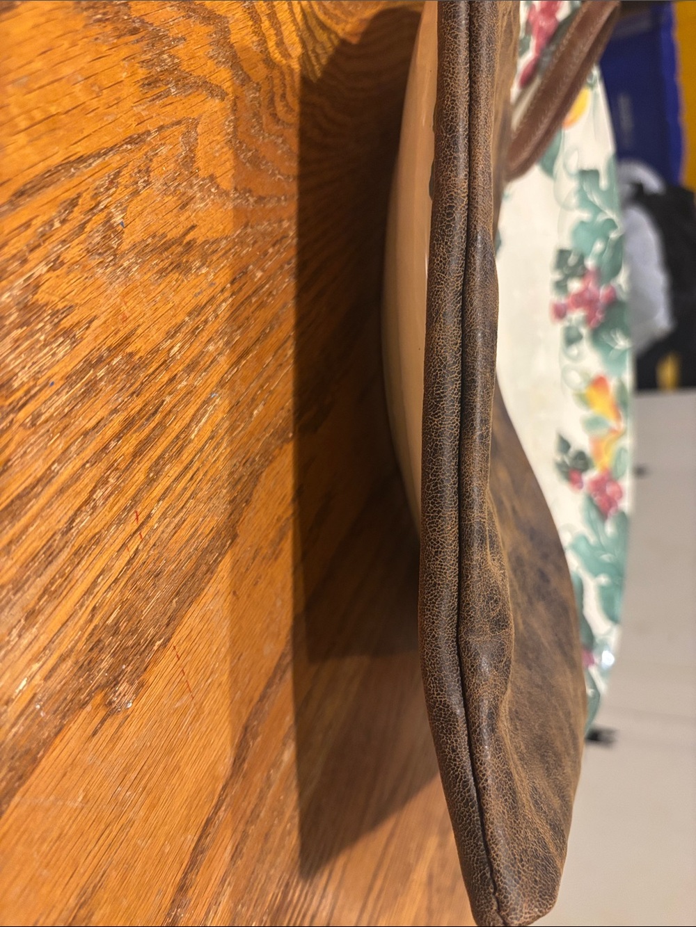 Rough & Tumble Brown Leather Clutch with cider lining - Picture 4 of 5
